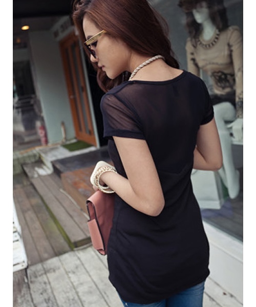Women Black Korean Fashion Sexy Net Halter Stitching Bag Hip Dress ...